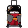 TOKYOTO - Valigia Da Cabina Divertente Per Bambini Adolescenti Ragazze E Fans Di Bambole Kokeshi Giapponesi Bagaglio Mano Con USB 55x40x20 cm | Trolley 55x35x20 Valigia Rigida 10 Kg Japan Doll