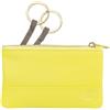 DUDU Astuccio portachiavi colorato in pelle uomo donna formato bustina con zip Citrus yellow