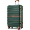 KONO Valigia Grande Rigida 76,5 cm ABS+PC Trolley con 8 Ruote Leggero (76,5 cm, Verde Scuro)