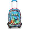 SJ GANG STYLE JAM GANG Trolley Scuola Jack 3 Ruote Sharky Skate, Blu, 3 in 1, Zaino Triplo Uso con Carrello Sganciabile, 33 L, Zaino Scuola Elementare, Zaino Bambino