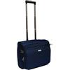 R.Leone Valigia bagaglio a mano 2 Ruote rinforzate Pilota Poliestere Stoffa adatto easyjet 45X36X20 (Blu)
