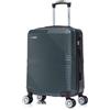 R.Leone Valigia da 1 Fino a Set 4 Trolley Rigido grande, medio, bagaglio a mano 55x40x23 cm Wizz, ITA Airways e bagaglio 45x36x20 cm EasyJet in ABS 8005 (Verde Scuro, L Misura Grande)