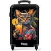NoBoringSuitcases.com Trolley Bagaglio 55x40x20 cm, 10 kg (Gatto - Tropicale)