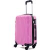R.Leone Valigia Trolley Bagaglio a mano Rigido Ultraleggero in ABS 4 Ruote Autonome (Rosa Pastello, 2037 Valigia 55x40x20cm)