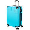 Brubaker Bagaglio a Mano London - Valigia con Serratura a Combinazione, 4 Ruote e Comode Maniglie - 43 x 67 x 26 cm Trolley in ABS - Valigia Rigida con Ruote (L - Azzurro)