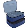 Amagogo Custodia per smalto per unghie Porta smalto per unghie con scomparto con manico Set per nail art Organizer Borsa cosmetica per strumenti per manicure, Blu