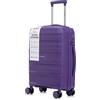 R.Leone Valigia da 1 Fino a Set 3 Bagaglio a mano 55x40x20 Ryanair, Medio, Grande Ultra Strong Antiurto Trolley leggero 8 ruote Polipropilene 9180 (Viola, L Valigia Grande)