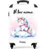 NoBoringSuitcases.com Valigia Bambini, Trolley Bambina, Bagaglio a Mano, Personalizzabile, 55x40x20 cm (Licorne - Arcobaleno)