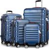 Monzana® Set di Valigie Rigide da 4 Pezzi con Lucchetto Bilancia Organizer Cinghia Doppie Ruote Trolley S-M-L-XL
