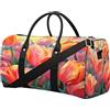 Ethebre Borsone da viaggio con fiori di tulipano, borsa sportiva da palestra, impermeabile, resistente agli strappi, borsa da viaggio pieghevole, per palestra, viaggi, spiaggia, sport