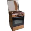 Lar.el Cucina con Forno a Gas 4 fuochi 50x50 Marrone Grill Elettrico piezo valvolata