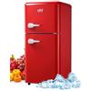 Generico 112L Home Refrigerator BCD-112R Double Door Top Freezer Retro Fridge