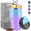 HoneyHolly Termos Caffè 600 ML, Tazza termica Riutilizzabili Prova di Perdite, Bicchiere Termico, Acciaio Inox 304, Travel Mug per Caffè Caldo e Freddo, Latte e Tè
