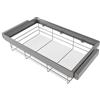Emuca - Kit cassetto in filo metallico e telaio regolabile Quartz per armadi, chiusura ammortizzata e estrazione totale, modulo da 90 cm, finitura titanio