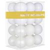 GameXcel Palline di Natale ornamentali in plastica infrangibile, colore bianco, 6,3 cm x 24 pezzi, miste (lucide, opache, glitterate, inzuppate), matrimoni, Natale