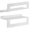 Gedy Cleo Mensola Bagno Doppia Funzione, Portaoggetti Bagno e Porta Asciugamani, Realizzata in Acciaio Inox AISI 304 Finitura Bianco Opaco, Dimensioni L30xP10xH9,5cm Fissaggio a Muro con Viti Incluse