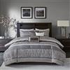 Madison Park - Biancheria da letto alternativa per tutte le stagioni, con gonnellino abbinato, cuscini decorativi, poliestere, grigio/tortora, Cal King(264 x 233 cm)