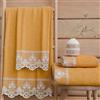 PETTI Artigiani Italiani - Asciugamani Bagno in 100% Spugna di Cotone, Set Asciugamani 1+1, 2 Pezzi 1 Asciugamano Viso e 1 Asciugamano Mani, Arancione