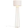 Kare Design lampada da terra Timon, greige, altezza 160cm, plafone in lino e seta, piantana design moderno, luce calda, lampadina non inclusa