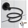 IPEA Porta Asciugacapelli Autodesivo da Parete - NON NECESSITA FORATURA - Design Moderno - Elegante Porta Phon Adesivo da Muro per Phon da Incollare in Bagno e Casa - Supporto