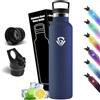 Mulbijeo Borraccia Termica 1 Litro, Senza BPA, Borraccia Termica, Sottovuoto a Doppia Parete, Bottiglia Termica, 18/8 Acciaio Inox, Borracce Termiche, con Cannuccia, Termos per Palestra, Sport, Bici