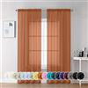 Chyhomenyc Orange Sheer Curtains 84 Inch Length 2 Panels, Light Filtering Soft Airy Voile Rod Pocket Sheer Window Drapes for Bedroom Living Room, Each 42Wx84L Inches
