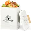 Perfnique Pattumiera per compostaggio da cucina, 6 l, con coperchio, per interni, include 2 filtri a carbone, secchio piccolo per compost, cestino per rifiuti alimentari per cucina con sacchetti della