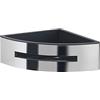 Gedy | Poseidon Portaoggetti Doccia Angolare in Acciaio, Finiture Cromate e Nere, Dimensioni 7,2 x 24 x 12,3 cm e Peso 0,815 kg