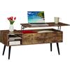 Relaxdays Tavolino Multifunzionale con Spazio, H x L x P: 46 x 100 x 40 cm, Ribaltabile, 2