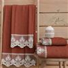 PETTI Artigiani Italiani - Asciugamani Bagno in 100% Spugna di Cotone, Set Asciugamani 1+1, 2 Pezzi 1 Asciugamano Viso e 1 Asciugamano Mani, Terra Cotta