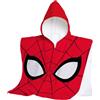hermet Telo Mare Con Cappuccio Spiderman, Poncho Mare Maxi da Bambino, 60x60 cm, Asciugamano da Spiaggia o Piscina, 100% Morbido Cotone