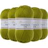 Utopia Crafts DK - Filato doppio per maglieria, 5 x 100 g (olio d'oliva)