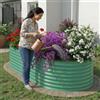 Garvee Orto Rialzato Da Esterno 120x60x60cm, Aiuola Rialzata in Metallo Ovale in Acciaio Zincato Con Rivestimento Antiruggine, Fioriera Da Giardino Grande Per Verdure e Fiori, Fondo Aperto, Verde