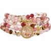 oasymala Accessori per la meditazione, 108 perle Mala, ciondolo albero della vita in oro, bracciale o collana di perle yoga per uomo o donna (Tormalina anguria (Watermelon Tourmaline))