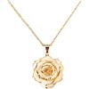 AliveRose Collana con ciondolo a forma di rosa immersa in oro rosa 24 carati, regalo per la festa della mamma, anniversari, compleanni, Natale, occasioni speciali, regali per sua mamma e moglie