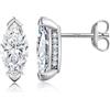 Jiahanzb Orecchini a Bottone Marquise per Donna Uomo con Zirconi Cubici Diamanti Imitazione 7 mm Orecchini in Argento Sterling Gioielli Ipoallergenici per piercing all'orecchio