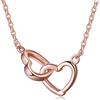Yumilok, collana in argento Sterling 925 con ciondolo a forma di cuori intrecciati, regolabile, collana a Y da donna e ragazza e argento, colore: oro rosa, cod. Y30111-R