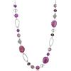 FULU AUTUMN Collana lunga di perle in argento - Collana lunga boheme con perle di cristallo e pietra gioielli fantasia, idea regalo per la festa della mamma, 88 centimètres, Pietra Cristallo, Nessuna