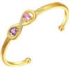 ZqlDDayUP Braccialetti personalizzati con pietra natale per donne, bracciale rigido personalizzato con nome, bracciale rigido aperto con nome inciso per mamma, figlia, moglie, nonna