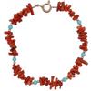 sicilia bedda - Bracciale in Corallo Rosso del Mediterraneo - Argento 925 - Prodotto Realizzato a mano - IDEA REGALO (Corallo Grezzo & Ematite Rosa con Pasta di Turchese)