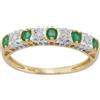 Gemondo, anello half eternity a fascia con smeraldi, in oro giallo 9 ct, con smeraldi naturali 0,27 ct e diamanti da 0,02 ct e Oro giallo, 61 (19.4), cod. 11204__S