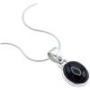 mantraroma Collana da donna in argento sterling 925 con ciondolo in vera catena in argento con pietra preziosa nera in onice