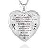 HAYOUWAY Collana con cuore a catena e testo motivazionale per mia figlia, ciondolo, a catena, regalo di compleanno ispiratore da parte di mamma e papà