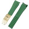 SRTYDCUR Orologio in gomma da 20 mm e 21 compatibile con Rolex nero verde blu Water Ghost Ditongna GMT RUBBER B catena for orologio in silicone