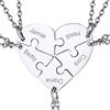 GoldChic JEWELRY Collane Cuore In Acciaio Inossidabile, Ciondoli Puzzle Divisi 5 Pezzi Per Donne Ragazze Collana Puzzle a 4 pezzi personalizzati con noome Collana Donna Acciaio