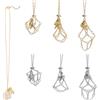 PH PandaHall 6pz Collana con Porta Cristalli e Ciondoli A Conchiglia Stella Marina 3 Misure Gabbia per Pietre Preziose In Ottone Porta Pietre Vuoto Regolabile Collana Gioielli Fai Da Te, Platino/Oro