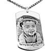 Custom Collana con piastrina e foto incisione | medaglia rettangolare con foto da uomo o donna | incisione personalizzata di fotografia | immagine incisa con catenina