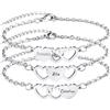 KWCLTH Bracciale cuore personalizzato 2～3 PCS Set, personalizzato inciso nome bracciali migliore amico, regalo di gioielli di corrispondenza per le donne amicizia BFF