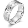 Generic Anello decodificatore per messaggi segreti con scritta Project Mc2 con numeri alfabetici dorati, argento, nero, taglia 7-11, Metallo