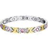 OIDEA Bracciale Braccialetto Donna Braccialetto Catena Acciaio Inox Mosaico Strass Argento Oro